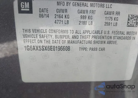 2014 Cadillac Cts Luxury из США, поврежденный, VIN 1G6AX5SX6E0196608